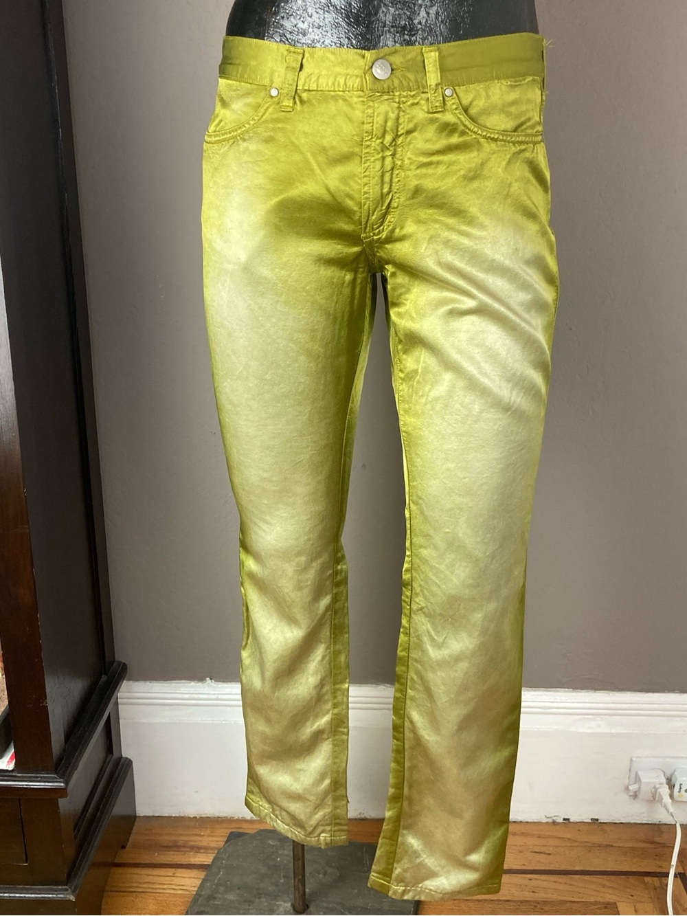 Gianfranco Ferré Jeans Chartreuse Satin Trousers